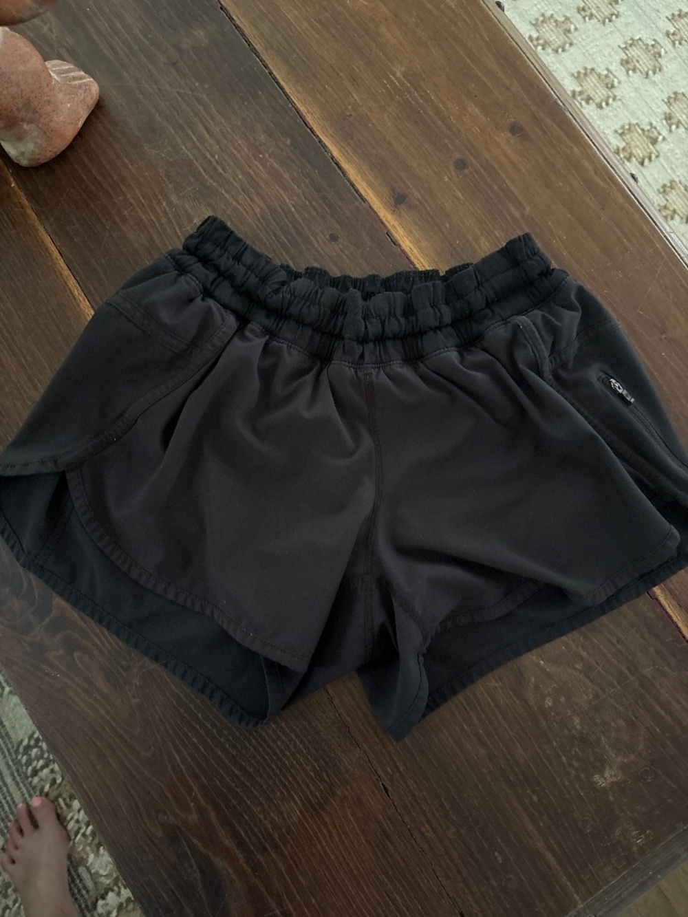 Lululemon Black High-Rise Lined Running Shorts Size 6 Tracker Style